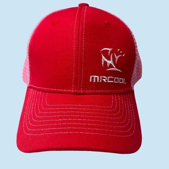 Mr Cool Hat Cap Adult Red Pink Adjustable One‎ Size Dad Trucker Mesh Mens - Picture 1 of 8